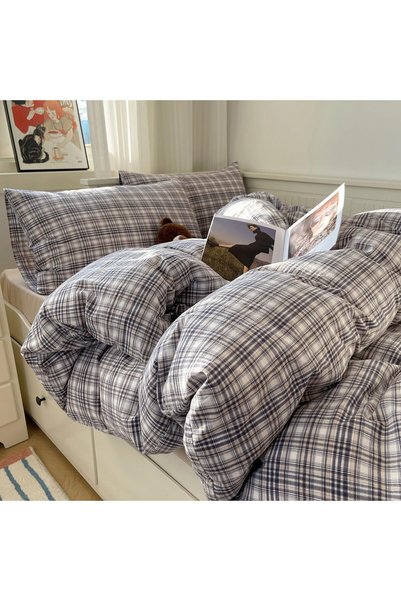 Generic Twin Duvet Cover Set - 3 Piece Vintage Buffalo Plaid Bedding, 100% Wa...