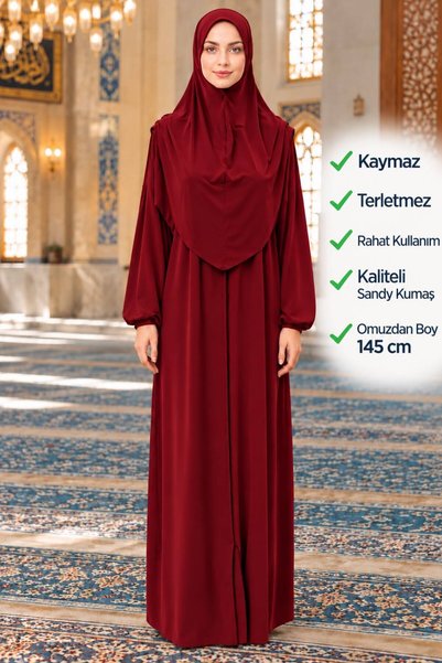 R&S modibone فستان صلاة جاهز مع وشاح، بسحاب، قطعة واحدة، عملي في الاستخدام، ح...
