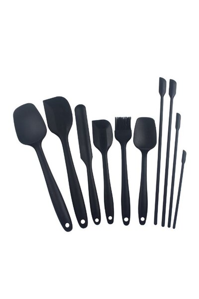 Noonedibs Set de 10 spatule din silicon Fotgear, ustensile de bucatarie antia...