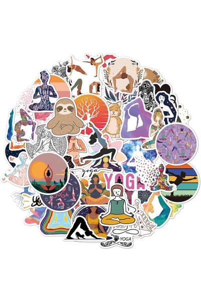 Generic 50pcs Yoga Stickers Aesthetic Spiritual Meditation Gift Vinyl Decals ...