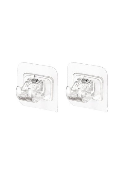 DAMUR Set 2 cârlige adezive transparente, inovare, rezistente la apă, 5 kg, p...