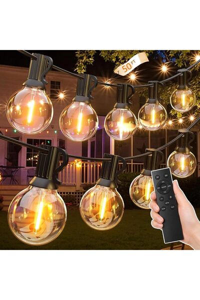 Generic Ramadan Festoon Lights Outdoor with Remote Control, 15M/50FT 25 Bulbs...