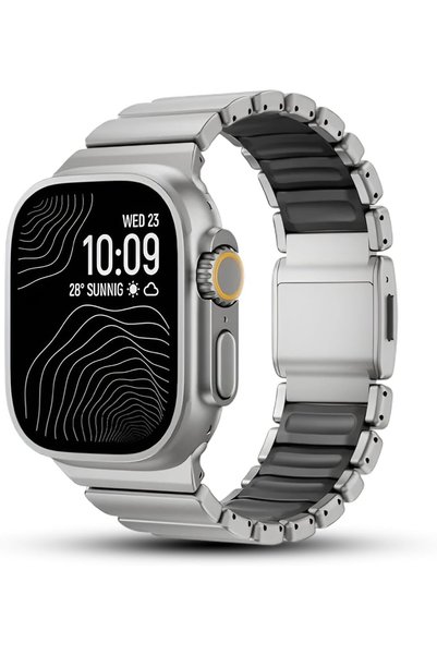 Generic Luxury Hybrid Stainless Steel & FKM Rubber Band with Magnetic Buckle ...