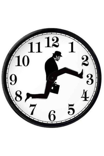 Noonedibs Ceas de perete creativ tăcut inspirat de Silly Walk, ceas de perete...