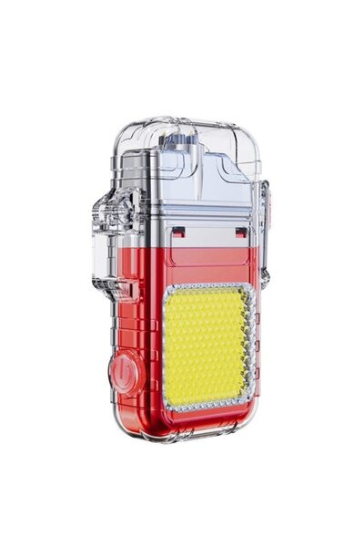 DAMUR Breloc lanternă cu brichetă, inovator, impermeabil, 3 moduri de ilumina...
