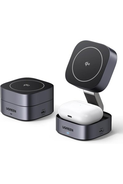 Generic Foldable 2-in-1 MagFlow Qi2 Wireless Charging Station 15W for Apple M...