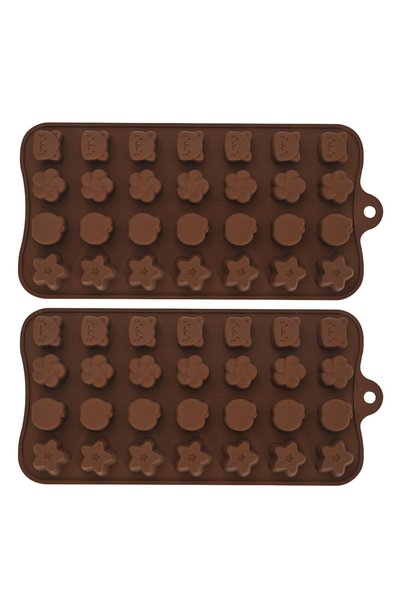 Noonedibs Formă de ciocolată din 2 piese, silicon, antiaderentă, fără BPA, uș...