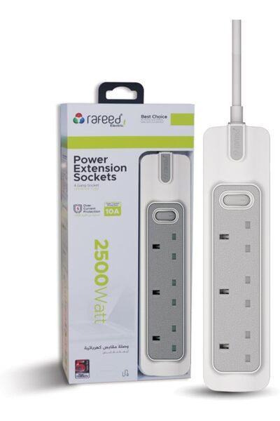 Generic Power Extension 13A from Rafeed, 3 Gang, Extension Cord 2 m Cable wit...