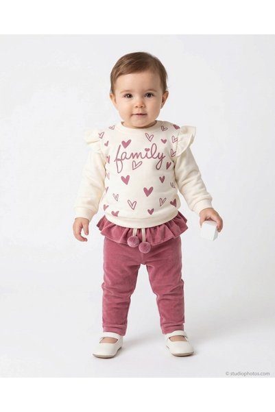 VOY KİDS Stylish Winter Outfit for Baby Girls, Ages 6, 9, 12, 18, and 24 Mont...