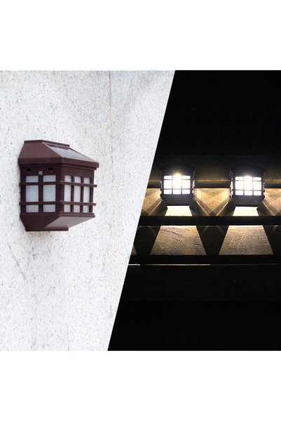 DAMUR Solar LED Lantern type Wall Lamp, Innovation, Set of 2 Pieces, 11.5 x 8...