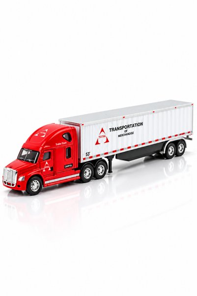 craftivio Metal Toy Truck and Trailer, 25.5 cm – Red and White Diecast Model ...