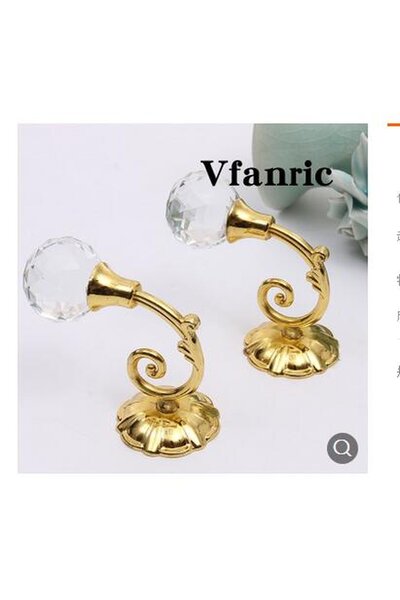 Noonedibs 2 buc cristal transparent perdea suporturi montate pe perete cu ciu...