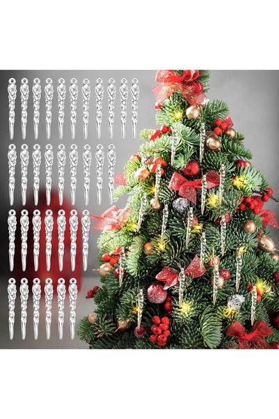 Generic Christmas Tree Decoration Christmas Icicle Crystal Ornaments - Christ...