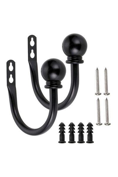 Noonedibs Suporturi rotunde pentru perdele, cârlige decorative pentru perdele...