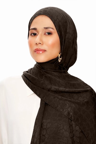 Perla Desen Premium Jakarlı Şal - Kakao