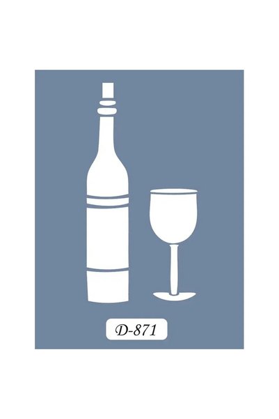 Cadence Boya D871 Bottle and Glass Model D Series Stencil 15x20 cm