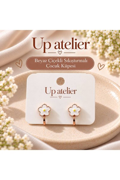 Up Atelier Solid-Pressed Flower-Patterned Modal Children's Earrings