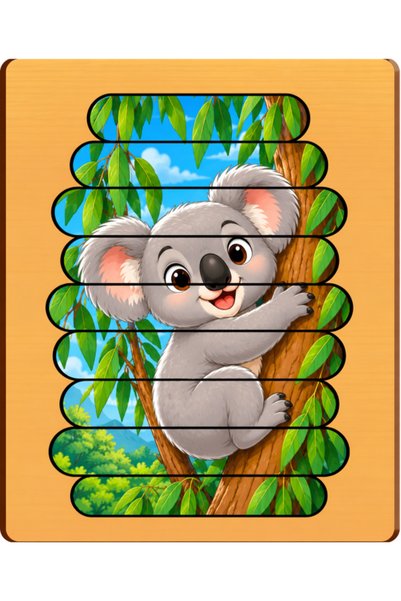 Gabcom Puzzle pentru copii cu Koala – 9 piese , 29x21cm , Puzzle Educativ cu ...