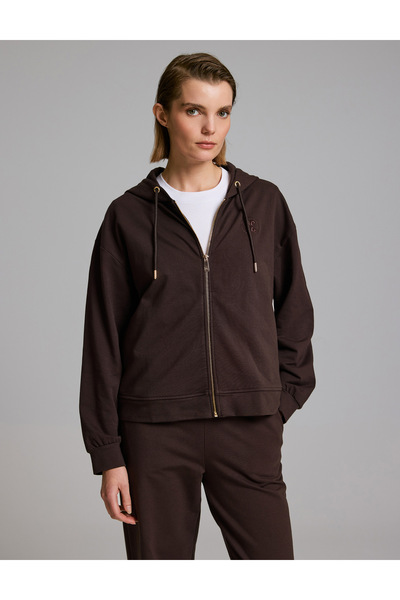 Pierre Cardin كارديجان محبوك بني اللون بقصة مريحة 50333333-VR029