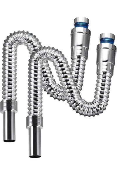 ELEPHANTBOAT 2 Pack Flexible Extendable Drain Hose, 39cm Electroplated ABS Wa...