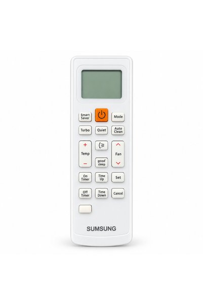 BURAQ جهاز تحكم عن بعد أبيض اللون لوحدة تكييف الهواء، مزود بشاشة LCD ومؤقت.