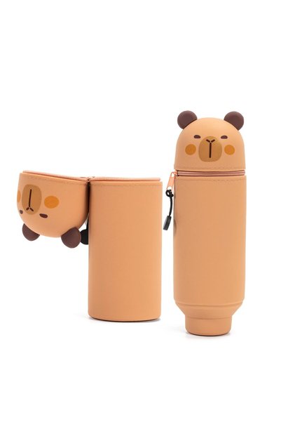 Generic Brand Penar din silicon 2-în-1 Capybara, Penar Kawaii pentru fete și ...