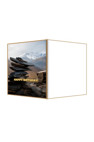 OEM Felicitare Aniversare cu temă piese de ardezie suprapuse, 13.3x19.4cm