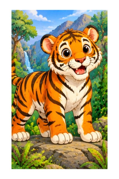 Gabcom Puzzle pentru copii cu Tigru – 24 piese , 29x21cm , Puzzle Educativ cu...