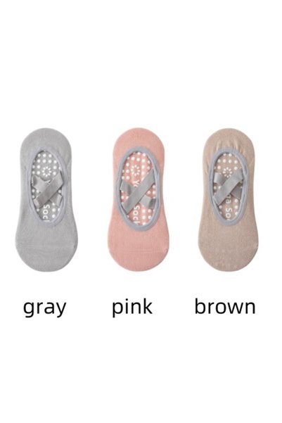 Choice EU 35-40 Gray Pink Brown 1/ 3Pair Professional Women Yoga Sock Silicon...