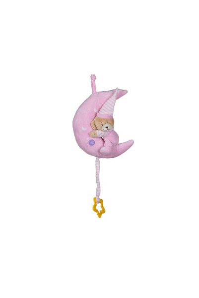 Jumbo Carusel Muzical pentru Patut Bebe Ursulet Roz cu Lumina 24cm