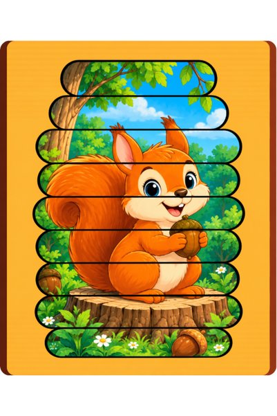 Gabcom Puzzle pentru copii cu Veverita – 9 piese , 29x21cm , Puzzle Educativ ...
