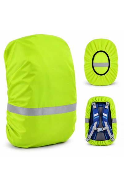 Generic Brand Husă de ploaie impermeabilă pentru rucsac, cu benzi reflectoriz...