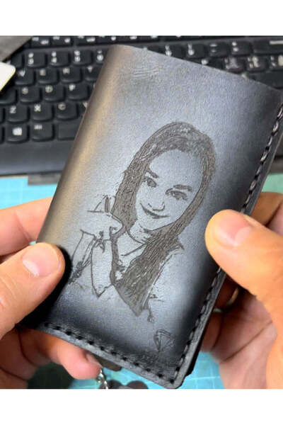robert the artist Portofel din piele personalizat cu 8 carduri Smally