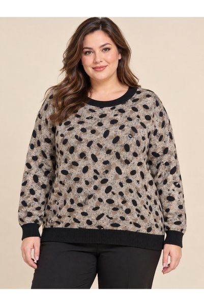 TUSSE Elegant Women's Viscose Cashmere-Print Plus-Size Sweatshirt