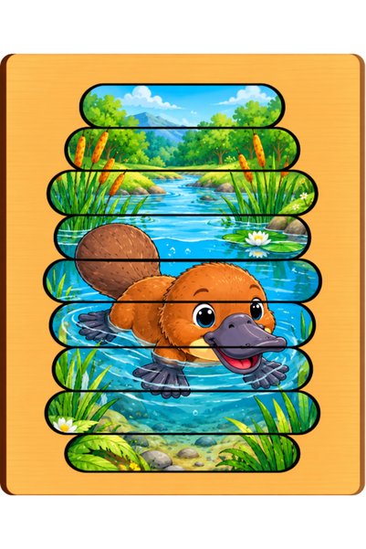 Gabcom Puzzle pentru copii cu Ornitorinc – 9 piese , 29x21cm , Puzzle Educati...