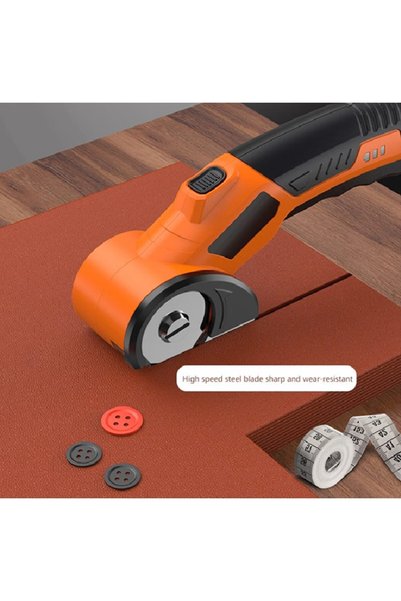 OEM Foarfecă electrică fără fir, baterie, capacitate de tăiere 6 mm, pentru carton, piele, covor, mâner ergonomic, blocare de siguranță, portocalie