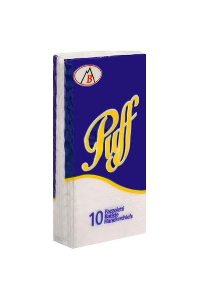 PUFF Șervețele albe cu 3 straturi, pachet de 10
