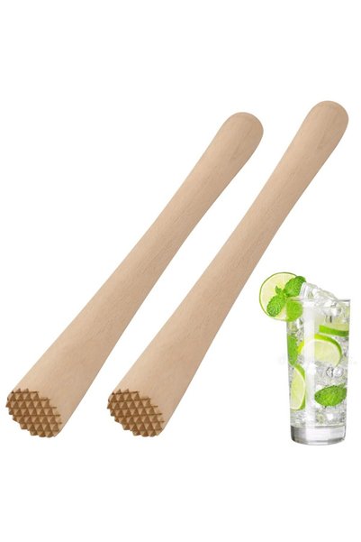 Generic Brand Set de 2 mestecătoare de cocktail din lemn, Mestecător de mojit...