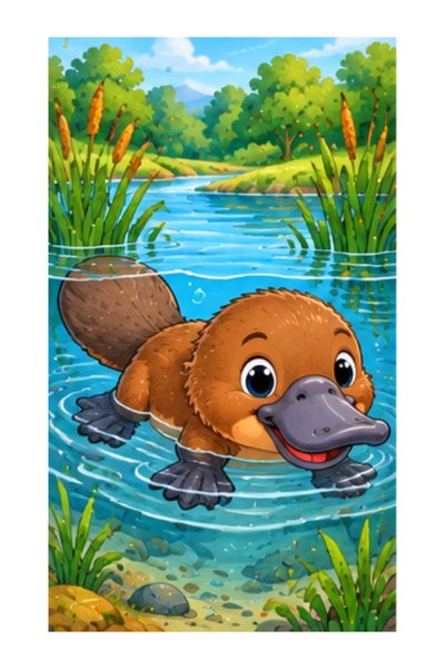 Gabcom Puzzle pentru copii cu Ornitorinc – 24 piese , 29x21cm , Puzzle Educat...