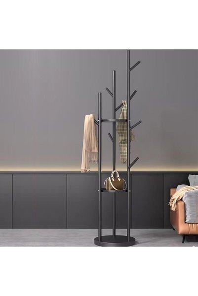 Generic Coat Racks Freestanding, Modern Coat Tree with 3 Storage Shelves and ...