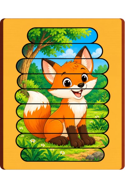 Gabcom Puzzle pentru copii cu Vulpe – 9 piese , 29x21cm , Puzzle Educativ cu ...