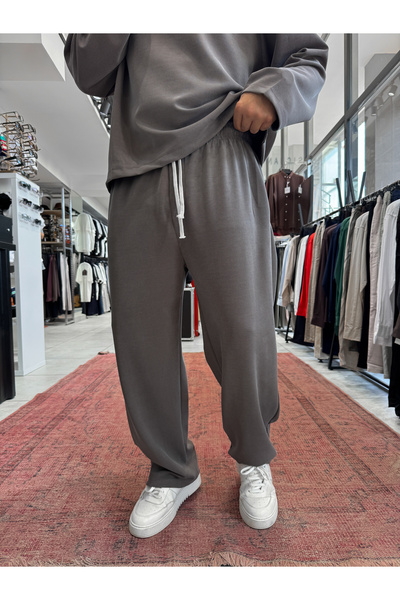 BYBASICMAN Coffee-Colored Corded Fabric Slim-Fit Baggy Pants TW-7065