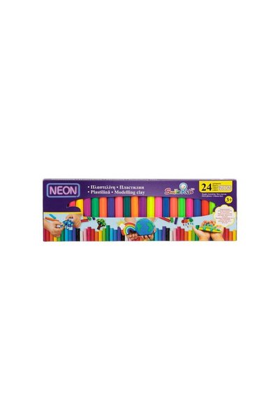 Jumbo Plastilina in Cutie 24 Culori Diferite Neon - 500g