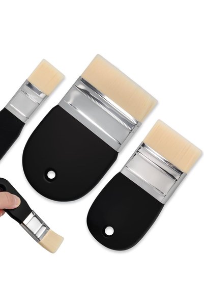 Generic Brand Set de 3 pensule plate pentru vopsea, pensule plate din nailon,...