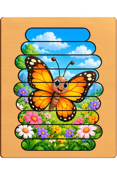 Gabcom Puzzle pentru copii cu Fluture – 9 piese , 29x21cm , Puzzle Educativ c...