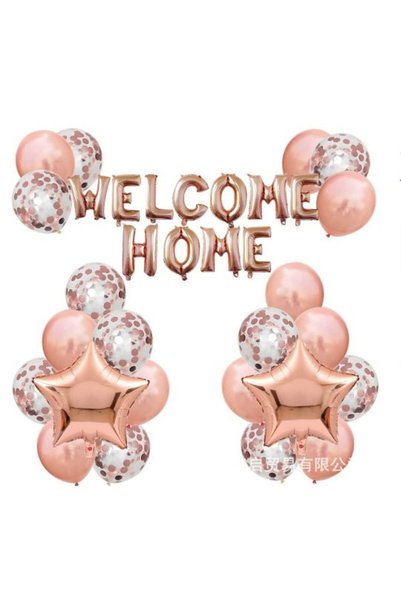DAMUR Foil and latex balloon set, Innovation, WELCOME HOME, 22 pieces, 20 lat...