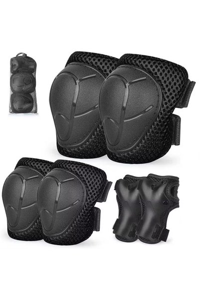 Choice Black 6PCS Kids Protective Gear Set for 3-14 Years, Knee Elbow Pads & ...