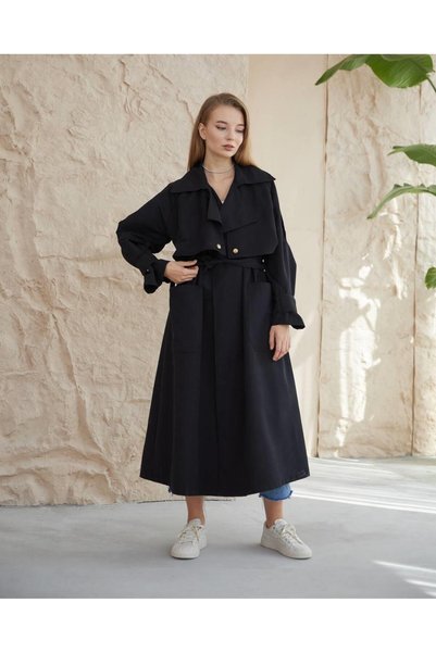 NUHBE MOSTAR TRENCH COAT, BLACK