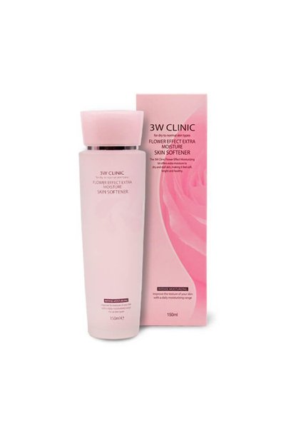 3W CLINIC مرطب ومنعم للبشرة بتركيبة تمنحها ملمسًا ناعمًا كالزهرة، 150 مل.