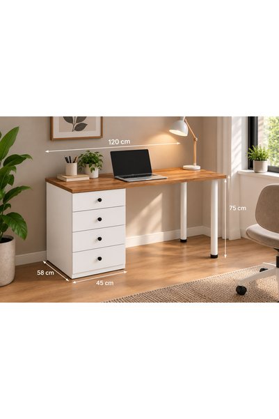 DEKOREX CLM114 4 Çekmeceli Çalışma Masası
